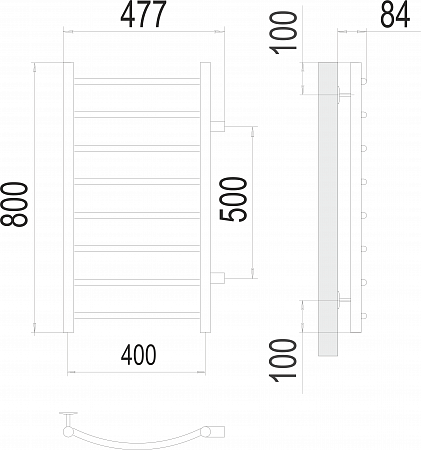 Классик П8 400х800 бп500 Полотенцесушитель  TERMINUS Мурманск - фото 3