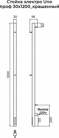 Стойка электро УНО проф1200 КС RAL 9005 матовый TERMINUS Мурманск - фото 3