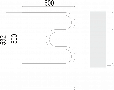 М-обр AISI 32х2 500х600 Полотенцесушитель  TERMINUS Мурманск - фото 3