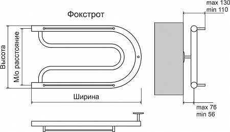 Фокстрот AISI 32х2 320х700 Полотенцесушитель  TERMINUS Мурманск - фото 3