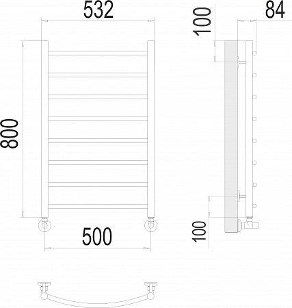 Классик П8 500х800 Полотенцесушитель  TERMINUS Мурманск - фото 3