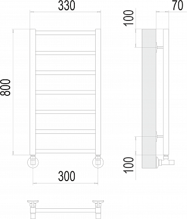 Контур П7 300х800 Полотенцесушитель  TERMINUS Мурманск - фото 3