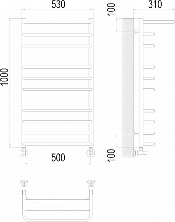 Арктур П10 500х1000 Полотенцесушитель  TERMINUS Мурманск - фото 3