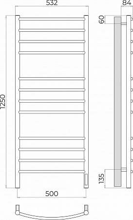 Классик П12 500х1250 Электро (quick touch) Полотенцесушитель TERMINUS Мурманск - фото 3