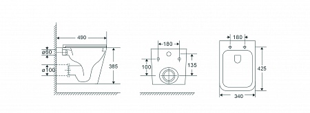 Подвесной унитаз безободковый Terminus Ватикан Monolit 490х340 белый Мурманск - фото 9