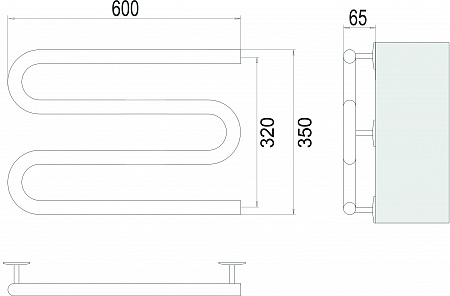 Электро 25 М-обр 600х350 Полотенцесушитель  TERMINUS Мурманск - фото 3