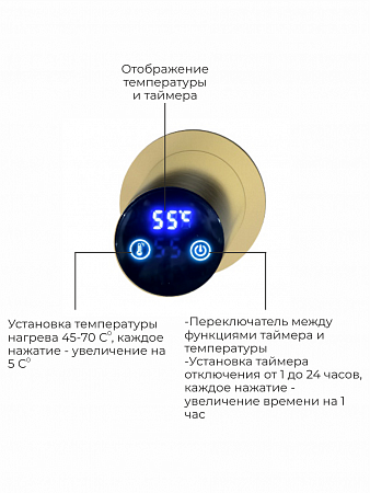 Аккорд П5 500х800 электро Полотенцесушитель TERMINUS Брашированное золото Мурманск - фото 4