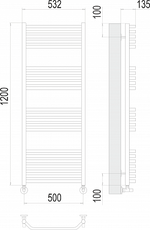 Виктория П22 500х1200 Полотенцесушитель  TERMINUS Мурманск - фото 3