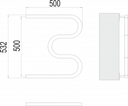 М-обр AISI 32х2 500х500 Полотенцесушитель  TERMINUS Мурманск - фото 3