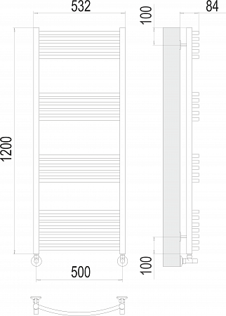 Классик П22 500х1200 Полотенцесушитель  TERMINUS Мурманск - фото 3