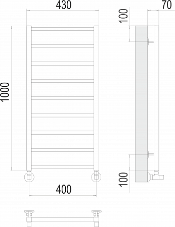 Контур П9 400х1000 Полотенцесушитель  TERMINUS Мурманск - фото 3