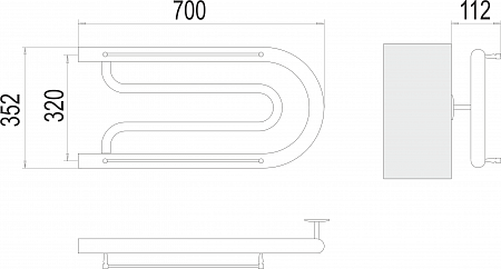 Фокстрот БШ 320х700 Полотенцесушитель  TERMINUS Мурманск - фото 3