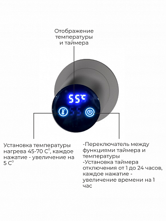 Аккорд П5 500х800 электро Полотенцесушитель TERMINUS Оружейная сталь Мурманск - фото 4